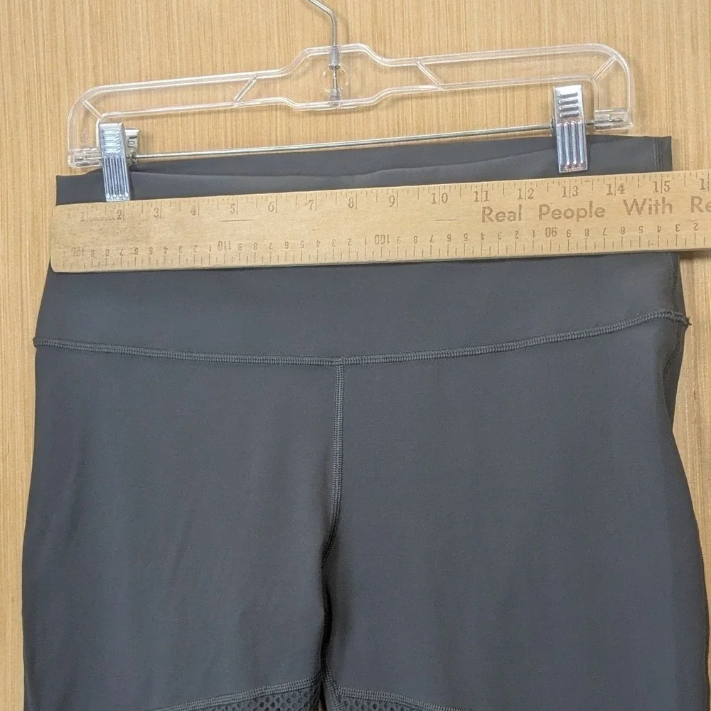 Lululemon Wunder Under Leggings‎ Womens 12 Dark Gray Mesh Insert High Rise Tight
